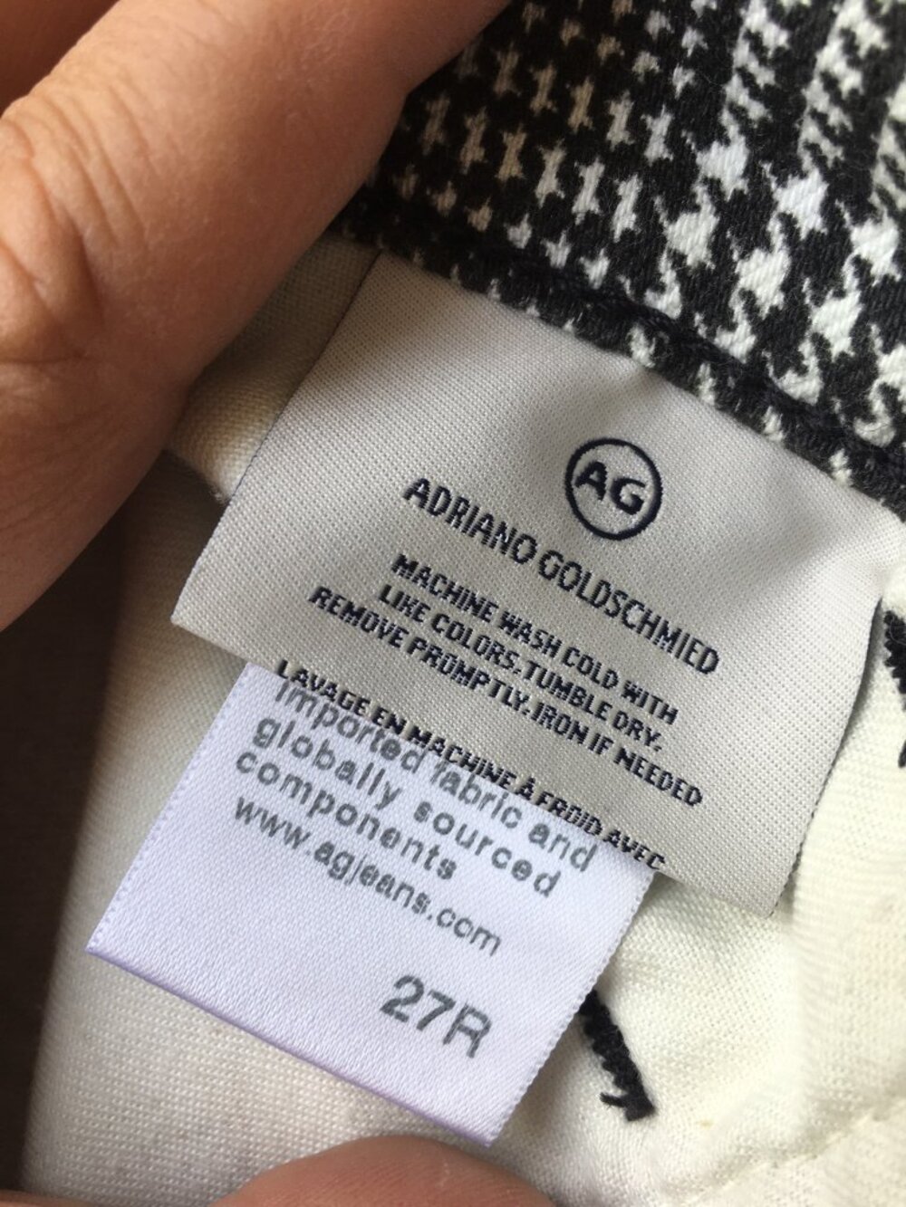 Ag Adriano Goldschmied size 27 the etta boundless hounds tooth plaid - Picture 3 of 5